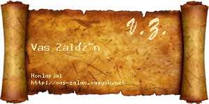 Vas Zalán névjegykártya